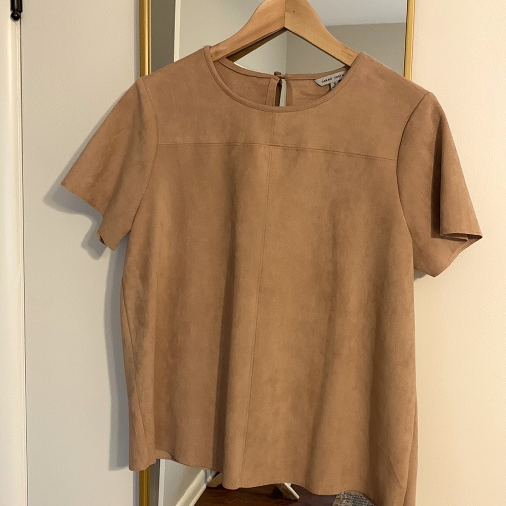Suede Mauve Short Sleeve Top